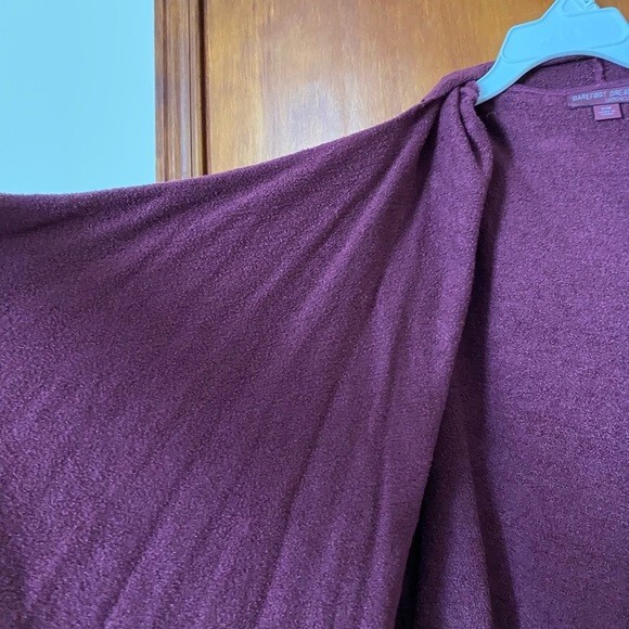 Barefoot Dreams Cardigan Sweater Cozy Chic Lite Plum Purple Open Front Waterfall - Picture 4 of 8